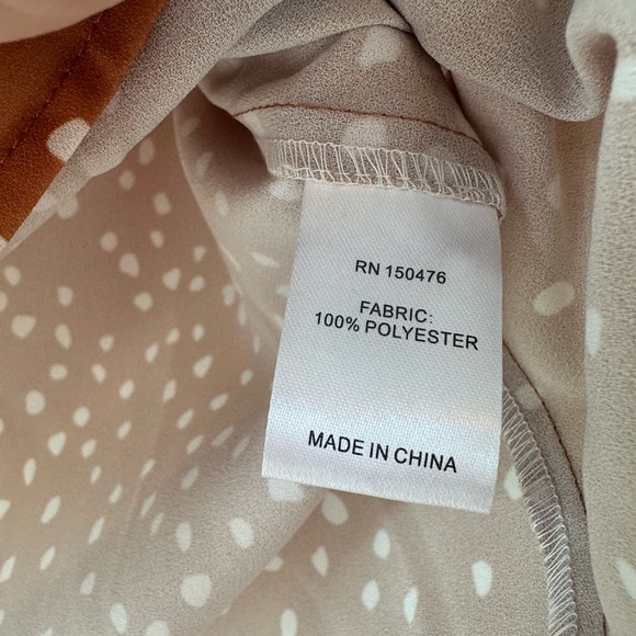 CROSBY by Mollie Burch Women’s Orange White Dot Ruffle Blouse NWT (Size XS) - Picture 5 of 8
